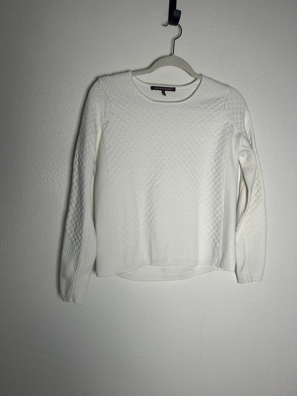 Comptoir Des Cotonniers Women's Sweater Quilted Ivory Size 2/Med